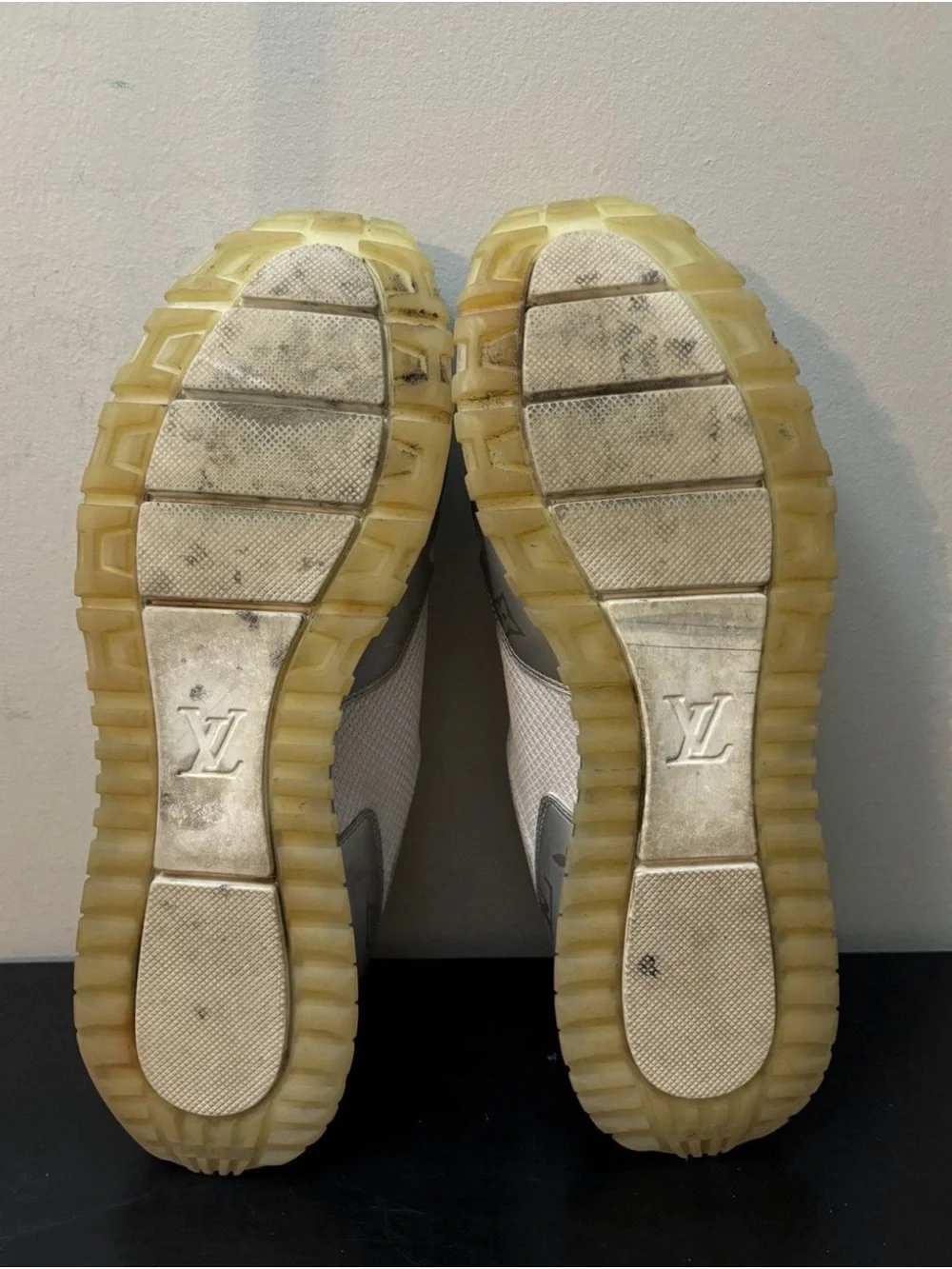 Louis Vuitton LV Monogram Run Away Sneakers White Silver